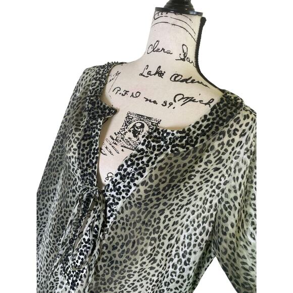 TOMMY BAHAMA SWIM COVER UP TUNIC EMBELLISHED CHEETAH ANIMAL PRINT SZ M BEACHY - Picture 14 of 16